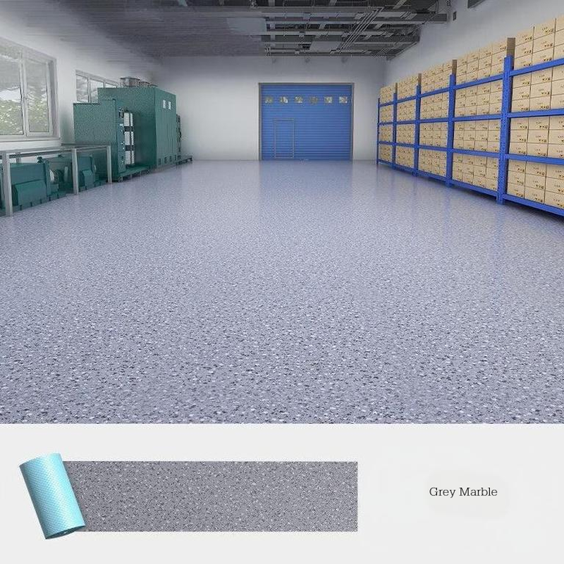 grey marble color warehouse applications of commercial pvc vinyl sheet flooring